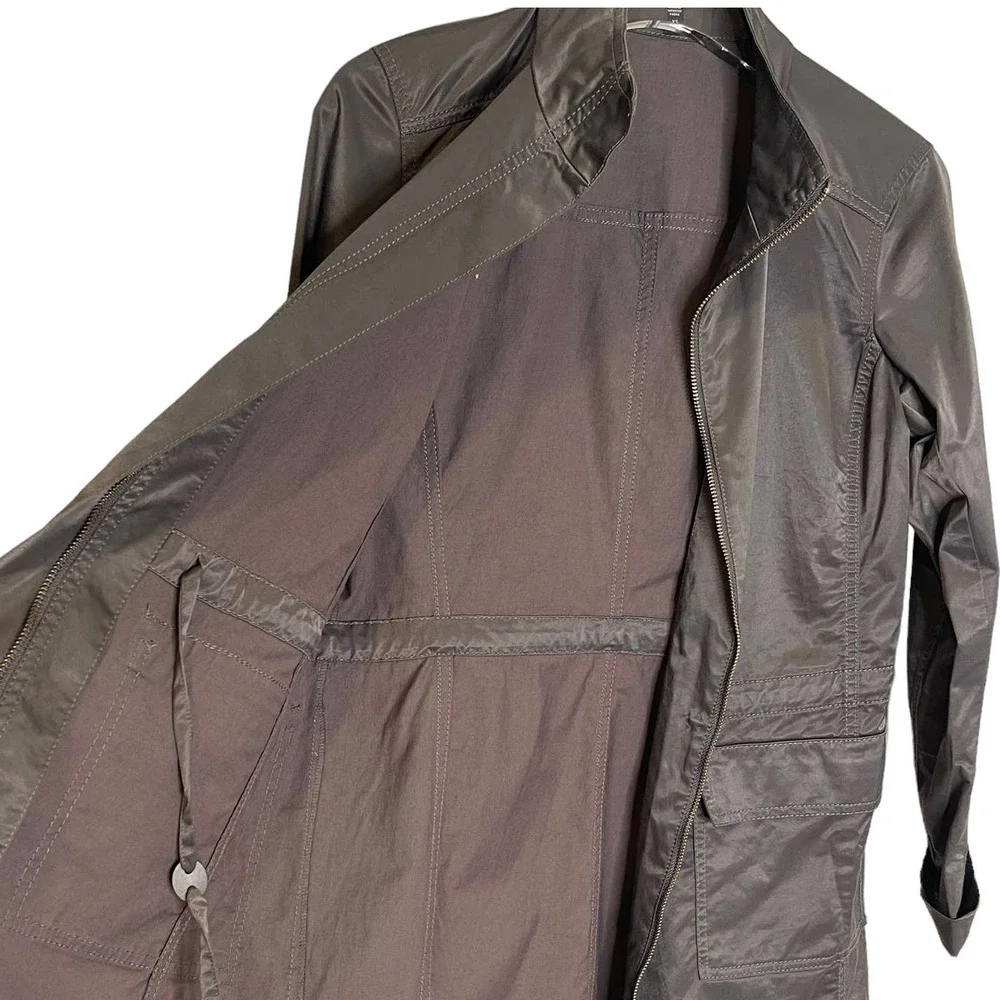 Eileen Fisher Satin Sheen Trench Coat size xsmall - Picture 3 of 8